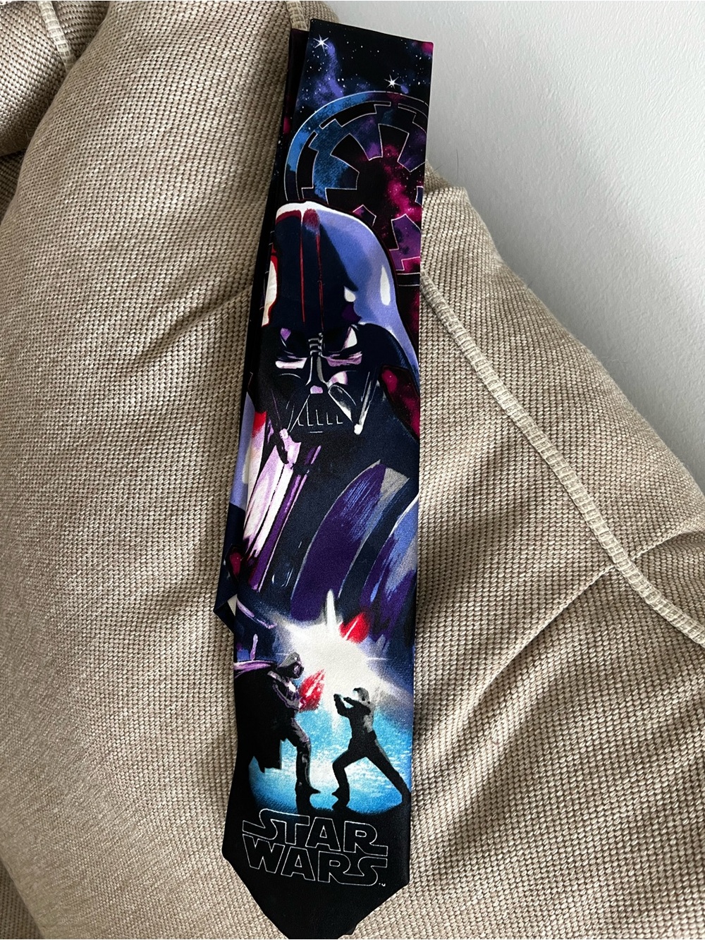 Star Wars Tie in Black, Purple and Blue with Darth Vader Scene